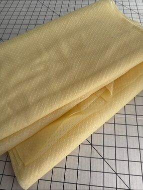 Vintage Butter Yellow Dobby Dot Fabric 4.5 Yards 35” Wide NOS Textured MCM